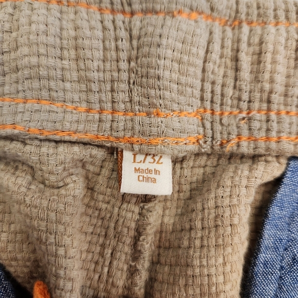 VTG Territory Ahead Pants Men's L Tan 32 Zephyr Cotton Basket-Weave Drawstring - Picture 8 of 15